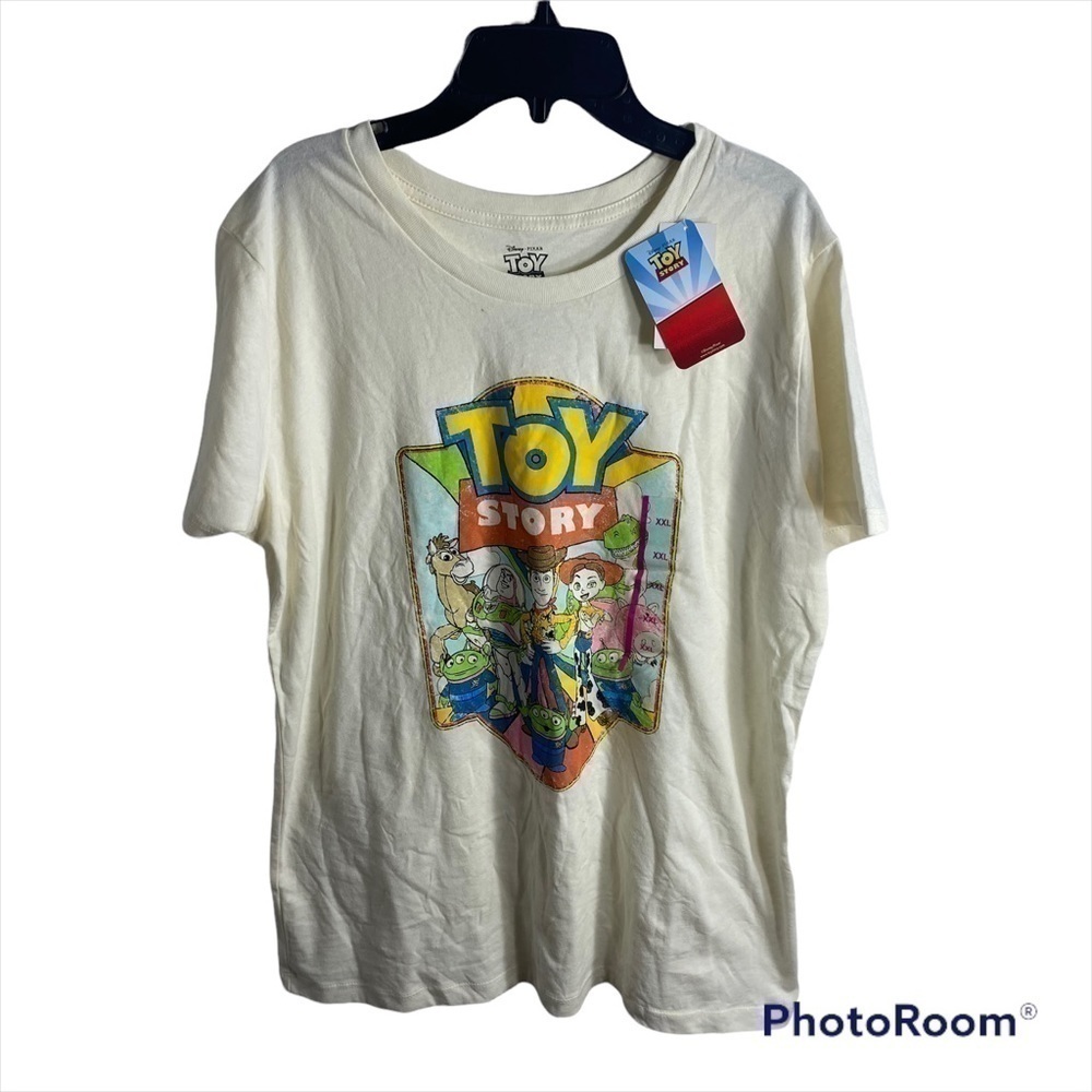 Disney Toy Story T-shirt 2X NWT Cream Short Sleeve Woody Buzz Jessie